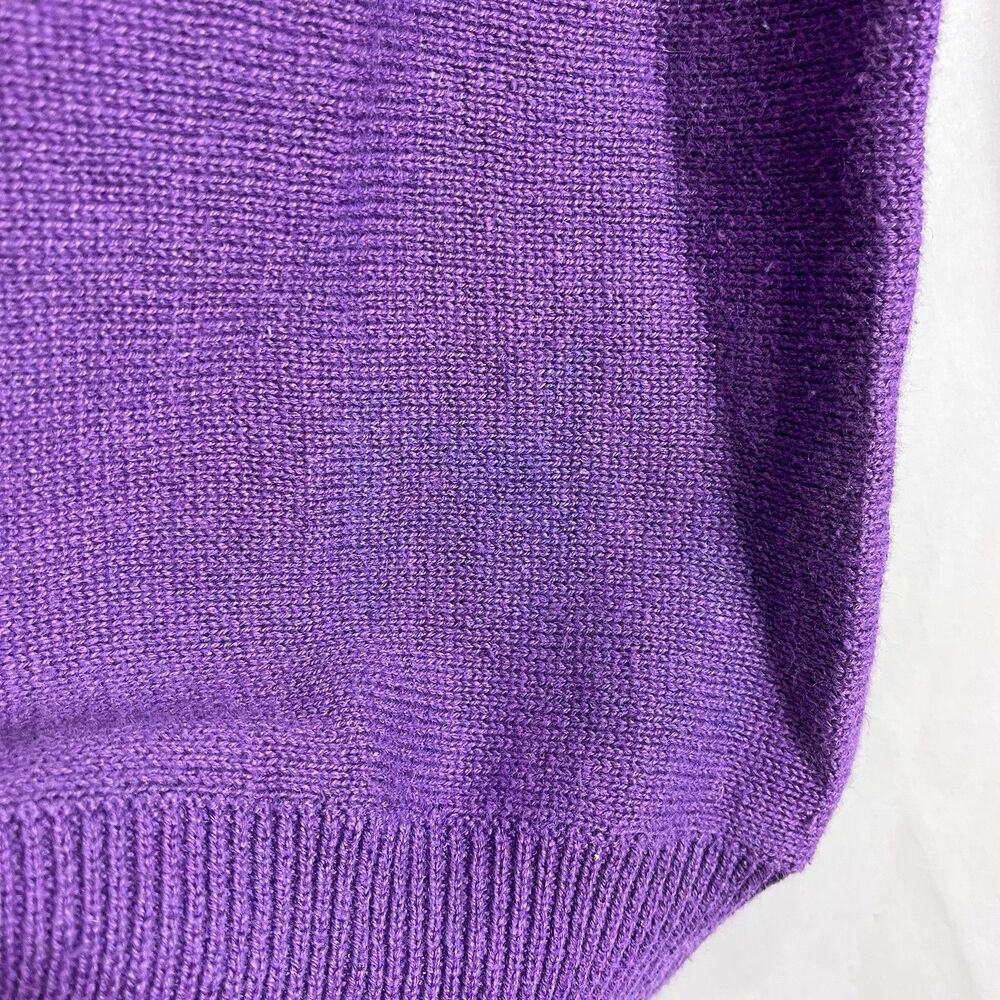Vintage Dana Scott Amethyst Beaded Sweater Floral Knit Women S - Picture 7 of 16